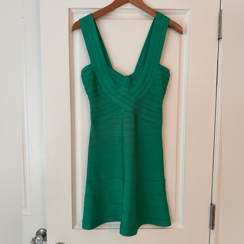 Herve Leger Emerald Bandage Dress